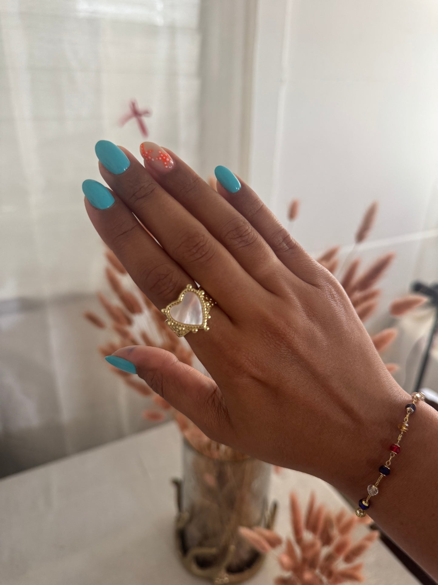 Heart pearl ring