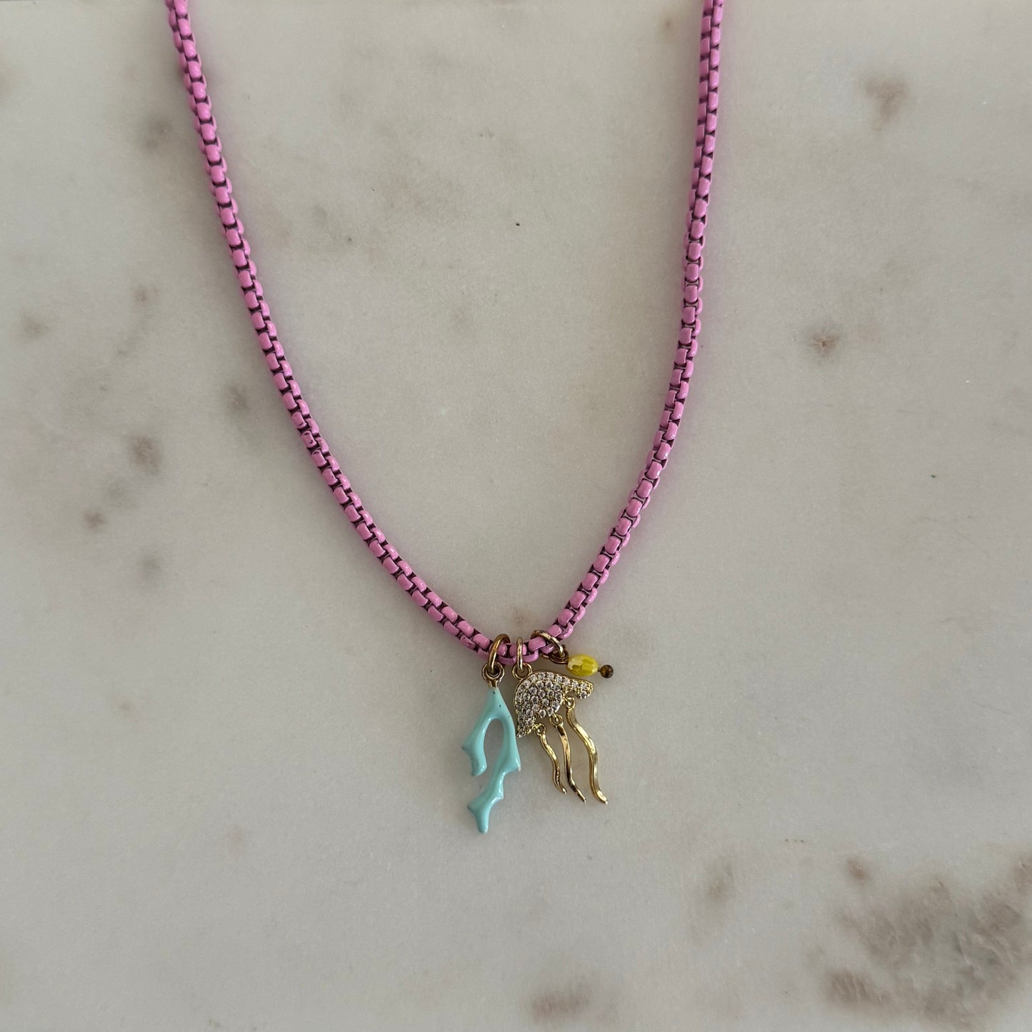 Jellyfish pink necklaces