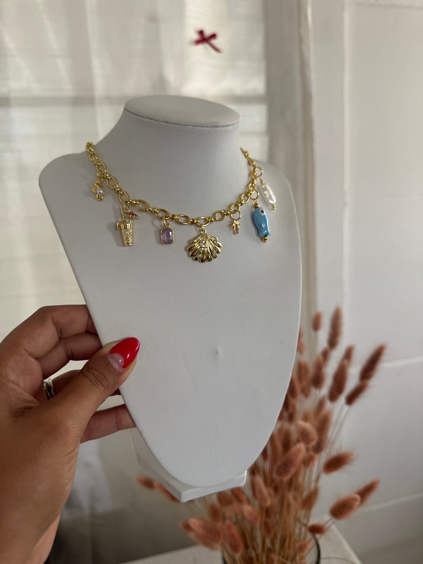 Coral Charm Necklaces