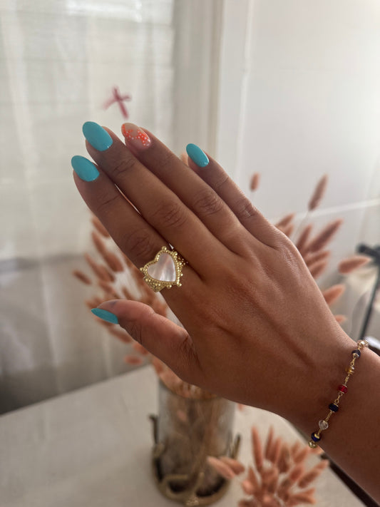Heart pearl ring